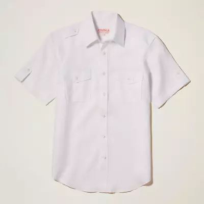 Inserch SS718-02 Short Sleeve Linen Shirt White • $71.99