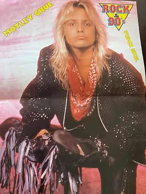 Vince Neil Motley Crue Two Page Vintage Centerfold Poster • $3.99