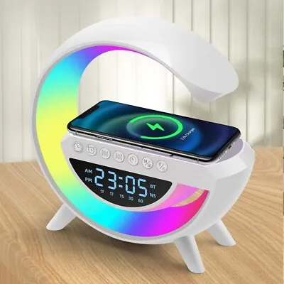 LED Atmosphere Lamp Wireless Charger Desk Lamp Bluetooth Speaker RGB Night Light • $29.90