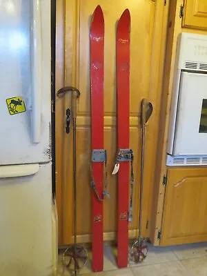Vintage Wooden   Ski Size   59`` Long  Chalet Decor  Nice   (7147 • $99.99