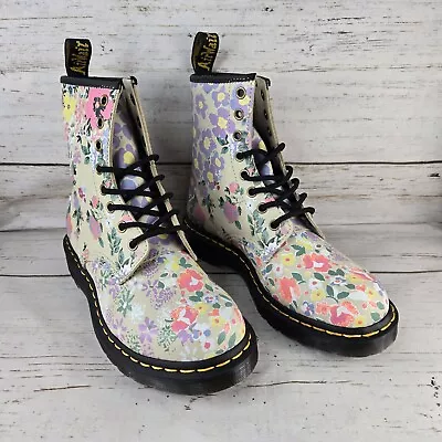 Dr. Martens 1460 Floral Mash Up Leather Combat Boots • $72