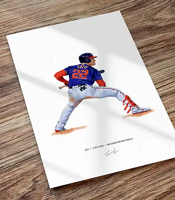 Juan Soto Washington Nationals Baseball Illustrated Print Poster Art • $19