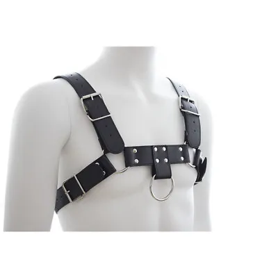 PU Leather Male Lingerie Leather Harness Adjustable Gay Chest Men Clubwear Belts • £14.99