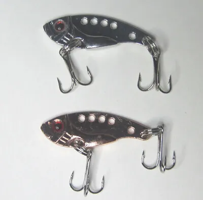 2 Micro Red Eye Blade Baits Vibrating Bait Jigging Lure Siler / Copper • $4.25