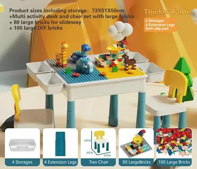 Kids Table & Chair Desk Set Childrens Activity Play & Build  Bricks • £34.95