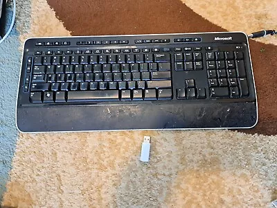 MICROSOFT Wireless Keyboard 3000 V2.0 Model: 1379 With USB Receiver  • $20