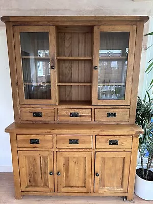 Rustic Solid Oak Large Dresser & Sideboards (1x Dresser Cabinet / 2x Sideboards) • £300