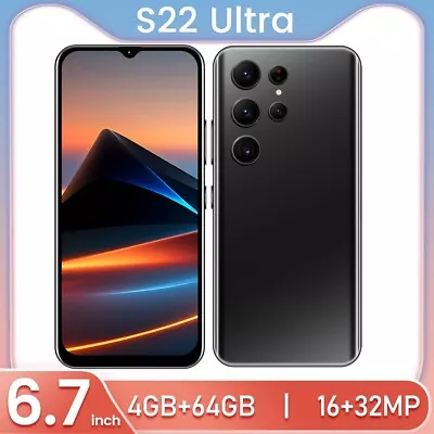 New Unlocked Smartphone S22 Ultra Android 64GB Dual SIM LTE Mobile Phone 6800mAh • $73.99
