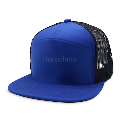 Snapback Hat Cotton Mesh Solid Flat Bill Casual Style Baseball Cap Trucker Visor • $12.85