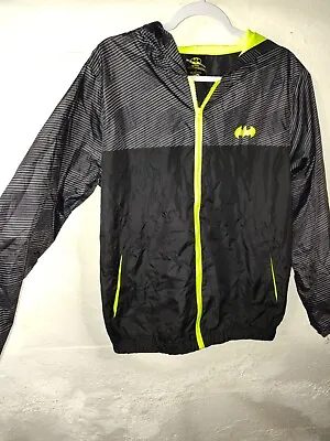 Batman Black & Neon Green Windbreaker Jacket Size M • $20