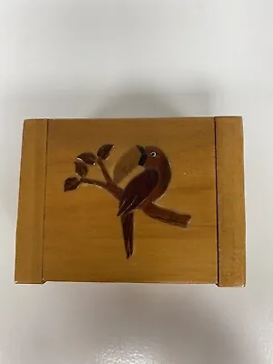 Vintage Wooden Trinket Box With A Toucan On A Branch • $9