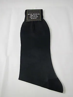 $10.17 • Buy Mens SHEER Dress Socks 100% Nylon Mid Calf BLACK Size 10-13  Thin SILKY FEEL