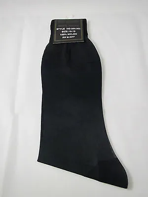 Mens SHEER Dress Socks 100% Nylon Mid Calf BLACK Size 10-13  Thin SILKY FEEL • $10.62