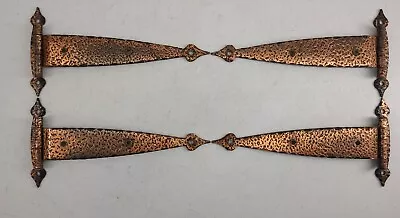 Vintage Lot Of 4 Large Copper Hammered Hinges 6  Long Mid Century Modern • $29.95