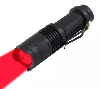 Scalable Red LED 3 Mode Long Range Red Beam Red Light Flashlight Red LED Fla... • $13.86