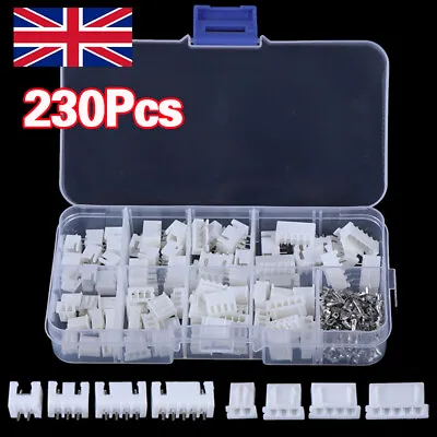 JST XH 2.54mm 2 3 4 5 Pin 230pcs Connectors Plug Male Female Terminal Kit UK • £3.91