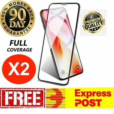 X2 IPhone 14/13/12/11/ X/XS MAX XR/8 Full Cover Tempered Glass Screen Protector • $16.99