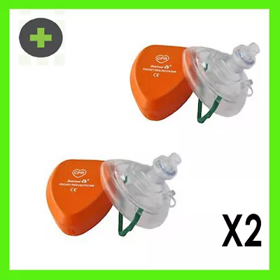 X2  CPR Resuscitation Compact Mask Valve & Filter First Aid And Training  • $28