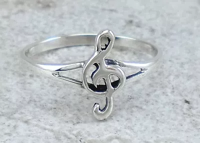 CUTE 925 STERLING SILVER MUSIC NOTE TOE RING RING Size 9 Style# R3001 • $9.89