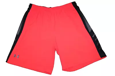 Under Armour Loose HeatGear Athletic Shorts Mens Black Orange Size XL • $19