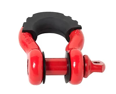 Bow Shackle 3/4  RED D-Ring 10500 Lbs Pin & BLACK No Noise Vibration Protector • $20.19