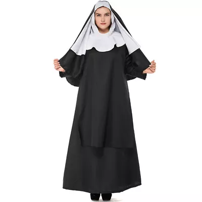 Adult Ladies Religious Plus Size Nun Costume Holy Sister Fancy Dress Outfit 2024 • £15.88