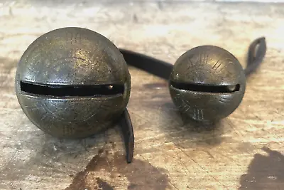 Antique Brass Petal Crotal Sleigh Bell Size #11 & #7  Both Ring • $69