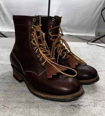 Whites / Buffalo Boot Co Brown Packer Boots 10.5 D Vibram Double Row Stitch Down • $390