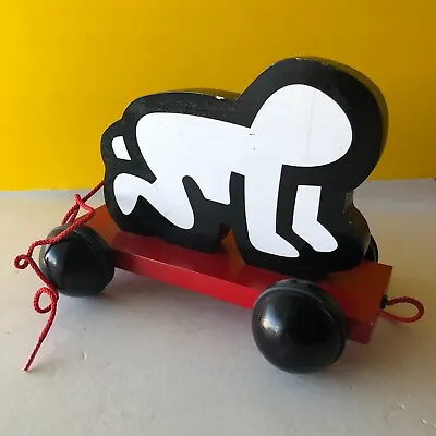 KEITH HARING Radiant Baby VILAC Wooden Pull Toy • $149.99