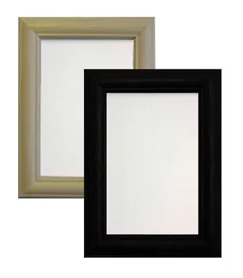 Black Solid Wooden Photo Frame With Ivory White Black Mounts Or Frame Only H1 • £15.78