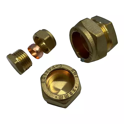 Brass Compression Stop End / End Cap / Blanking Nut - Stopend - Free Postage • £2.99