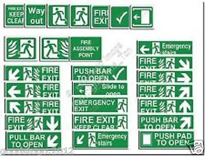 £4.40 • Buy Fire / Emergency Exit Signs Plastic Green Running Man Various Designs And Sizes