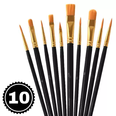 10 Pcs Miniature Model Paint Brushes Set Small Detail Art Brush Acrylic Painting • $9.86