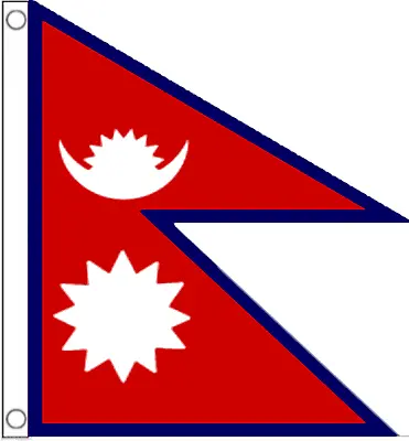 £4.95 • Buy Nepal Flag 5ft X 3ft Nepalese National Flag Asian Asia - 2 Eyelets