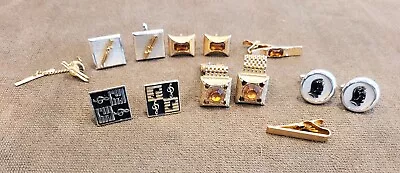 Lot Of Five Vintage Gold & Silver Toned Mesh Wrap-Around/Bullet Back Cufflinks • $37.98