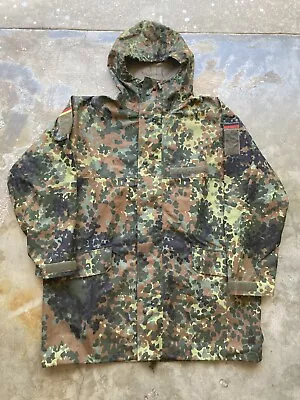 Vintage 90s German Military Flecktarn Camouflage Rain Jacket 2XL XXL Fit • $59.99