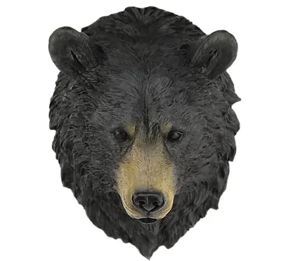 Luxury Wild Black Bear Wall Mounted Decor Animal Head Resin Figure Statue Gift • $84.68