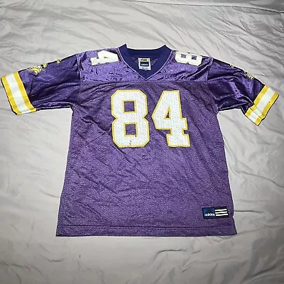 Adidas Randy Moss 84 Minnesota Vikings Jersey Youth Boy 10/12 Purple NFL Vintage • $30