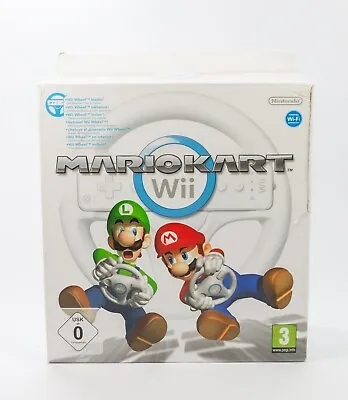 Nintendo Wii Mario Kart Game & Wheel In Big Box Complete With Manual PAL • $45.50