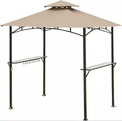 5FT X 8FT Double Tiered Canopy Grill BBQ Gazebo Roof Top Polyester • $54.30