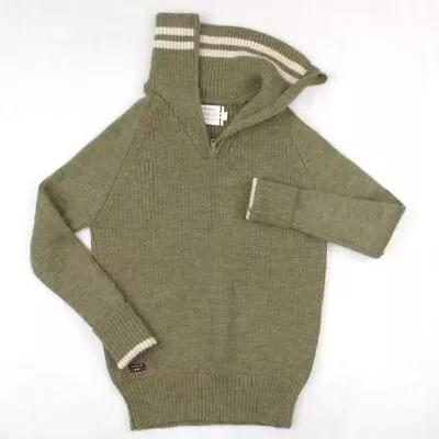 DEVOLD VARDE ZIP NECK FOGG Women's Green 100% Wool Jumper Pullover Ski Roll S • $64.10