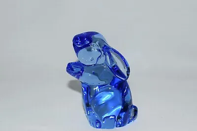Murano Like Cobalt Blue Glass Bunny Rabbit Figure Paperweight Easter • $19.99
