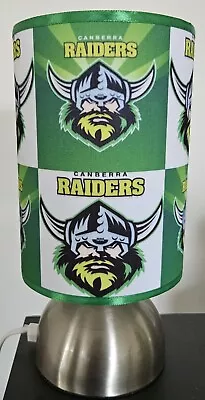 Canberra Raiders Touch Lamp Fabric Shade Touch Base And Bulb Nrl Football • $79.98