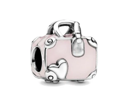 $21.99 • Buy Authentic Pink Travel Bag S925 ALE  Sterling Silver Charm