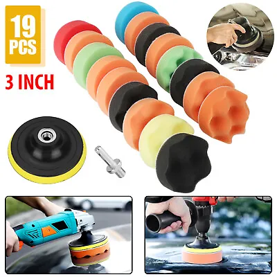 19PCS 3 Inch Polishing Sponge Waxing Buffing Pad Compound For Car Polisher Drill • $10.48