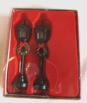 Vintage Victorian Christmas Village Lamppost - Set Of 2 - NIB Battery Operated • $22