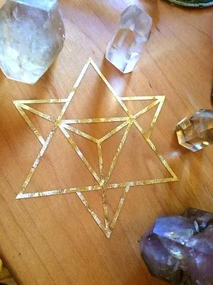MERKABA Gold Leaf Tetrahedron Sticker • £3.75