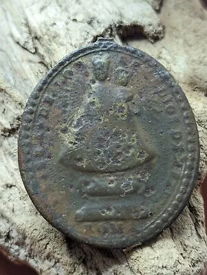 1800s Mexico Bronze Religious Medal N.S De San Juan De Los Lagos DUG  28x33mm • $45