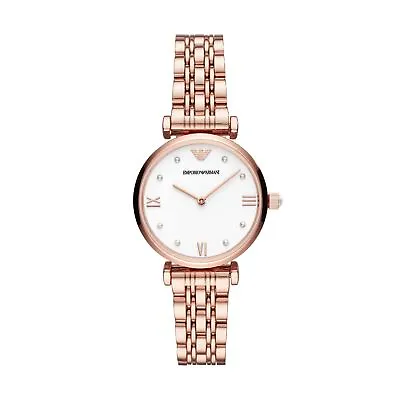 Womens Wristwatch EMPORIO ARMANI GIANNI T-BAR AR11267 Steel Gold Rose • $372.05