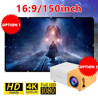 $36.45 • Buy Mini Pocket Projector LED Home Theater Cinema HDMI Portable / Projector Screen